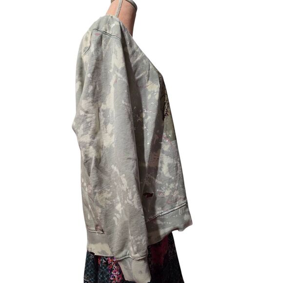 Custom Upcycled Green May Queen Handpainted Sweatshirt - Picture 4 of 5